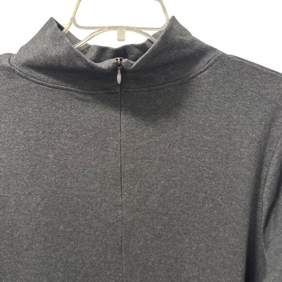 Chicos Womens Gray Turtleneck Long Sleeve Top Sz XL Gray women shirt - Picture 11 of 12